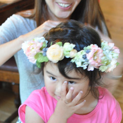 造花　ウェディング　花冠　手づくり　フラワーガール