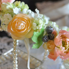 造花　ウェディング　花冠　手づくり　フラワーガール