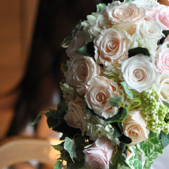 プリザ　プリザーブドフラワー　ウェディングブーケ　キャスケード　ピンク