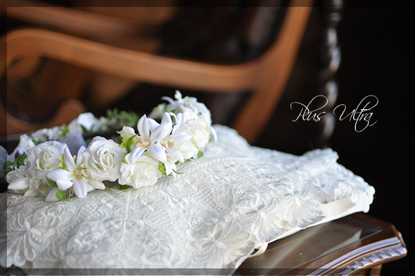 造花　ウェディングブーケ　リストレット　花冠　ナチュラル