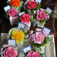 プリザ　プリザーブドフラワー　オーダー　フラワーアレンジ　ミニアレンジ　プリアレンジ　プレゼント　可愛い