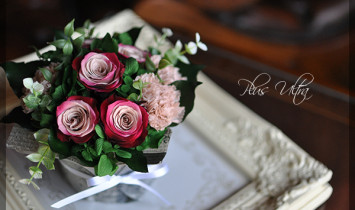 プリザ　プリザーブドフラワー　ウェディングブーケ　キャスケードブーケ　資格コース