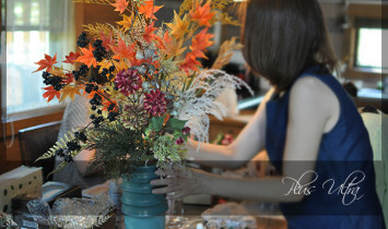 造花　秋　ススキ　紅葉　シック