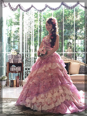 プリザ プリザーブドフラワー ウェディングブーケ ラウンド ピンク ナチュラル オールドローズ