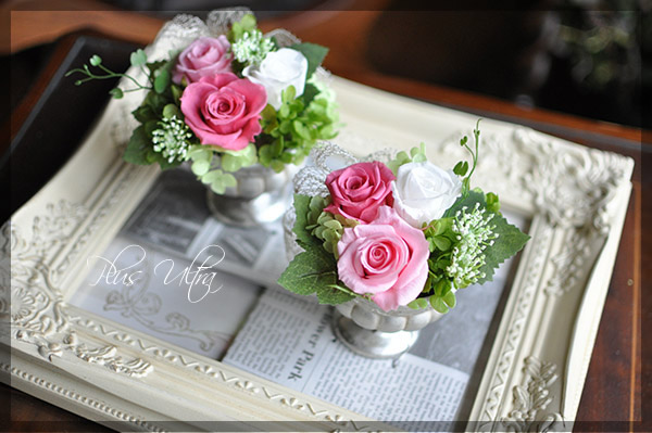 プリザ　プリザーブドフラワー　フラワーアレンジ　　プリアレンジ　プレゼント　可愛い