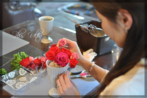 プリザ　プリザーブドフラワー　母の日　プレゼント　豪華　赤