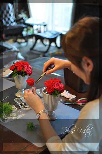 プリザ　プリザーブドフラワー　母の日　プレゼント　豪華　赤