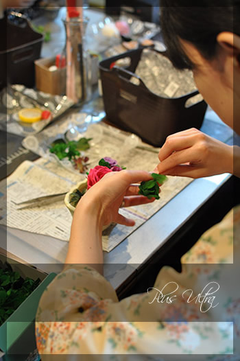 プリザ　プリザーブドフラワー　レッスン　フラワーアレンジ　豪華　シャビー　アンティーク　シック