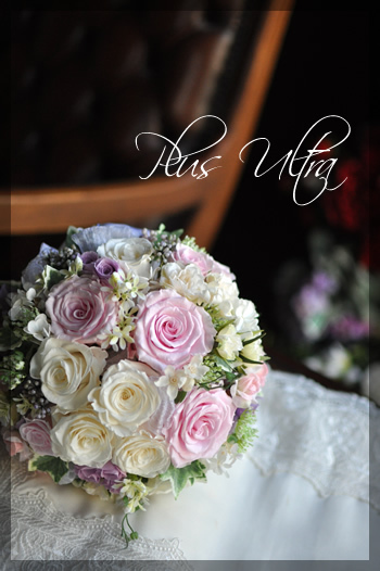 プリザ プリザーブドフラワー ウェディングブーケ ラウンド ピンク ナチュラル