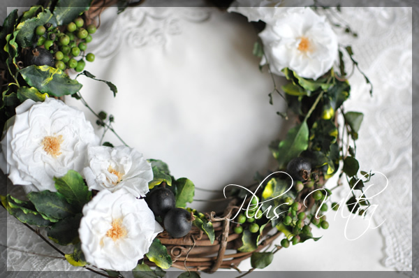 プリザ　プリザーブドフラワー　ナチュラル　自然　白　グリーン