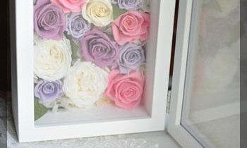 プリザーブドフラワー　結婚　プレゼント 豪華 上品 おしゃれ　可愛い　フォトフレーム