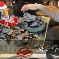 プリザ　プリザーブドフラワー　造花　レッスン　フラワーアレンジ　モダン　リース　手づくり　