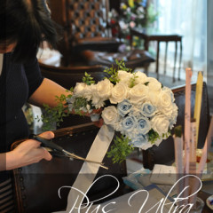 プリザ　プリザーブドフラワー　ウェディングブーケ　キャスケードブーケ　手作り