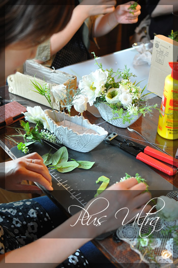 プリザ　プリザーブドフラワー　ナチュラル　白グリーン　上品　おしゃれ