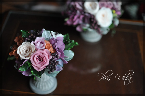 プリザ　プリザーブドフラワー　造花　生花　レッスン　フラワーアレンジ　豪華　手づくり