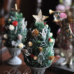 プリザ　プリザーブドフラワー　ドライ　クリスマスツリー