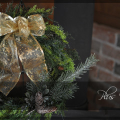 造花　大きい　クリスマスリース　シンプル