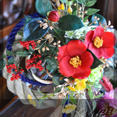 造花 しめ縄 ごぼう〆 お正月 豪華 手作り お飾り