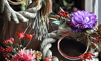 造花 しめ縄 ごぼう〆 お正月 豪華 手作り お飾り