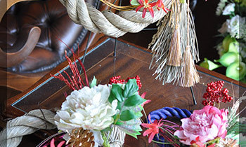 造花 しめ縄 ごぼう〆 お正月 豪華 手作り お飾り