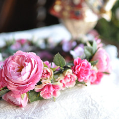 造花　花冠　キャスケードブーケ　ラウンドブーケ