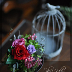 プリザ　プリザーブドフラワー　　アイアンスタンド