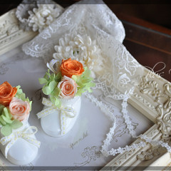 プリザーブドフラワー　出産祝い　プレゼント 上品 おしゃれ　可愛い　ベビーシューズ