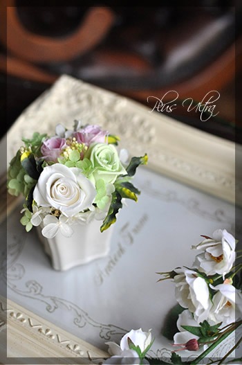 プリザ　プリザーブドフラワー　母の日　オーダー　フラワーアレンジ　　プリアレンジ　プレゼント　可愛い