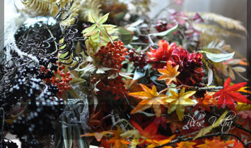 造花　秋　ススキ　紅葉　シック